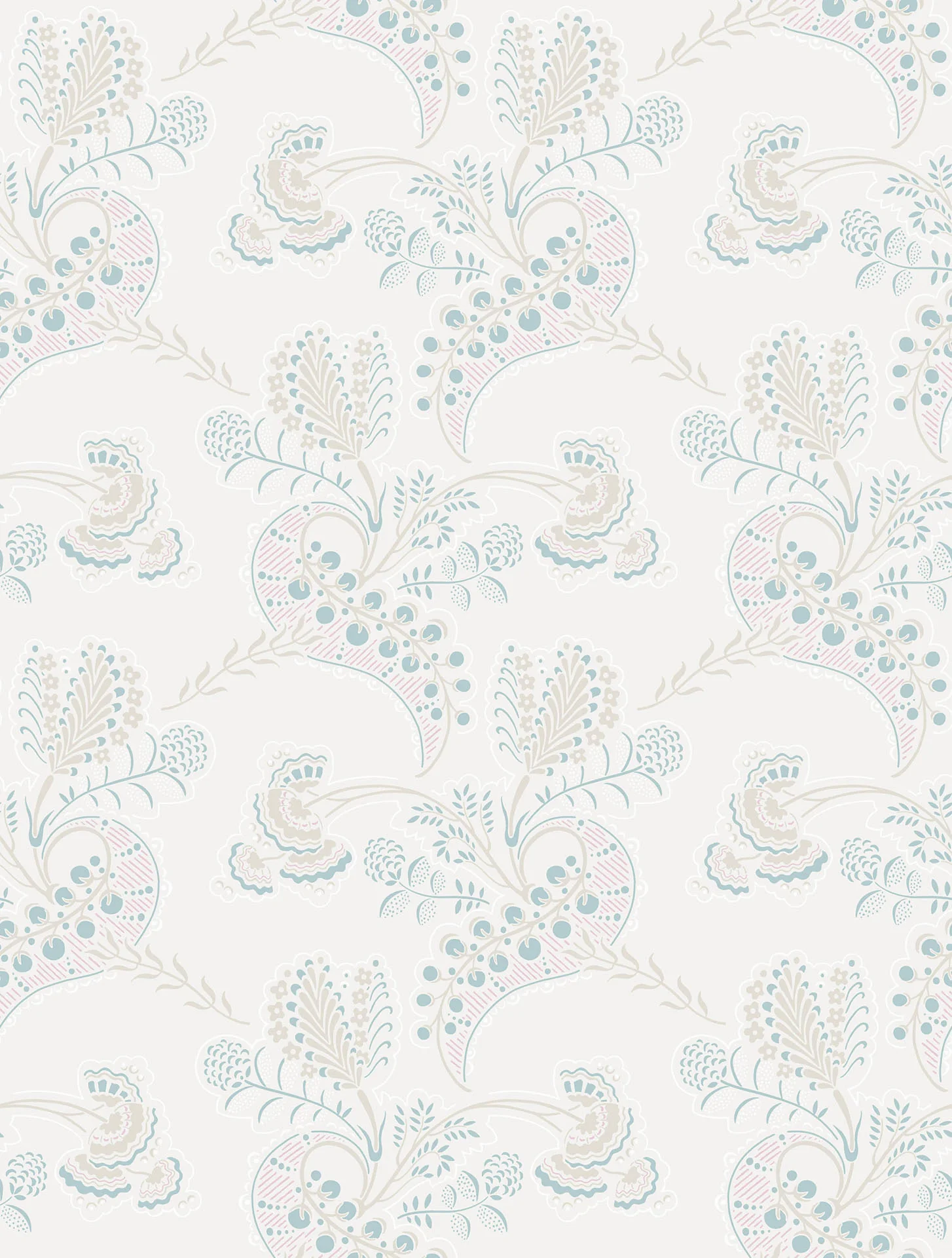 Print Room Blue & Blush on Parchment