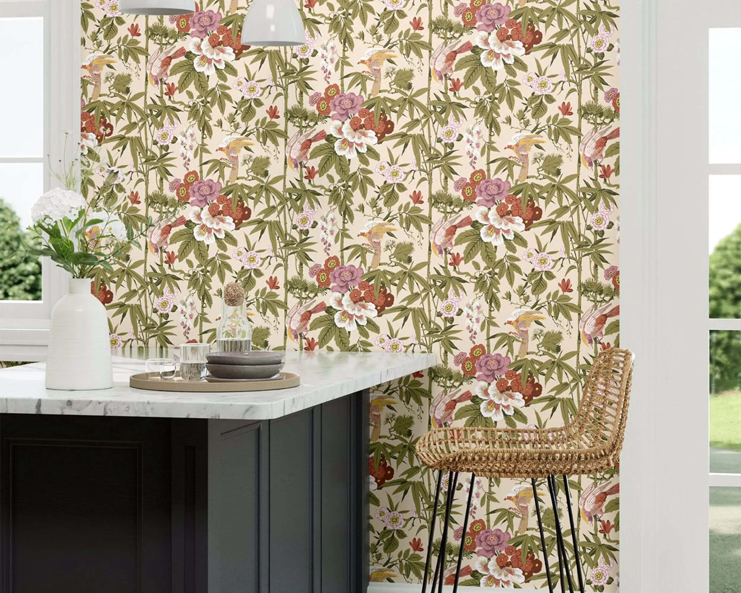 Sanderson Bamboo & Birds Wallpaper