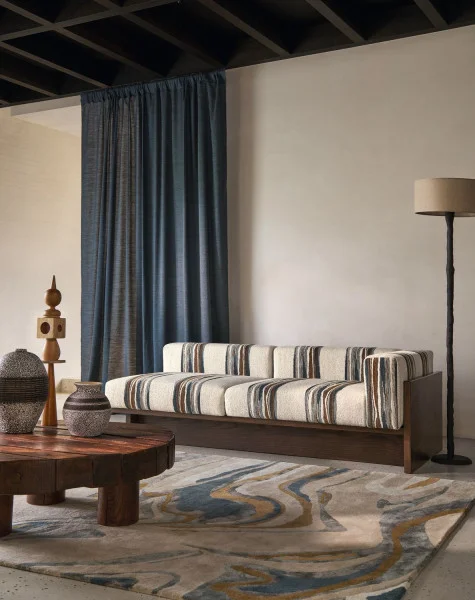 Casamance Sett – gestreifter Jacquardstoff mit Bouclé
