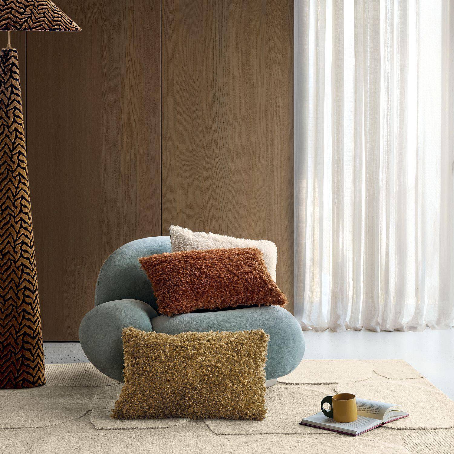 Casamance Sami Orange brulee 40x60 cm - Kissenbezug aus Kunstfell