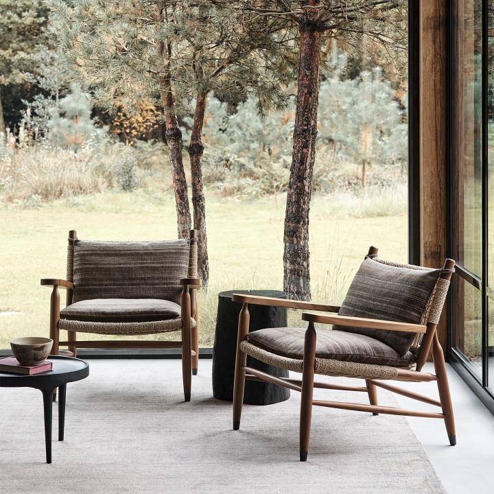 Mark Alexander Nomad — Leinen-Polyester-Gewebe mit horizontalen Streifen und Tonvariationen