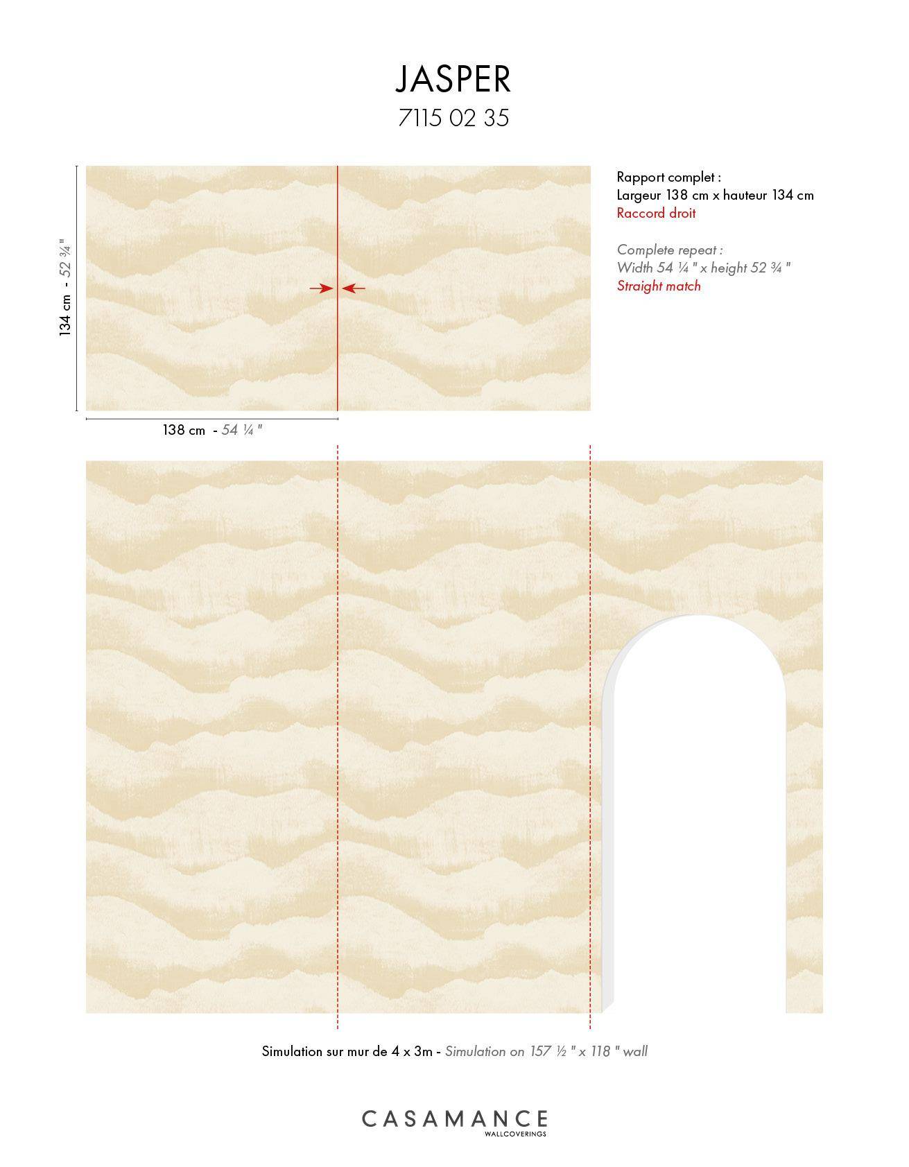 Casamance Jasper - Textil-Tapete in Boucle Struktur