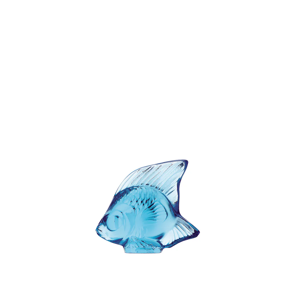 Lalique Fish Sculpture - Pale Blue