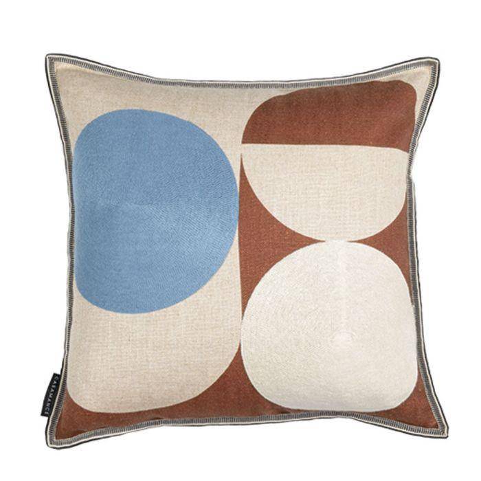 Casamance Ellipse  Cuivre bleu ivoire 45x45cm