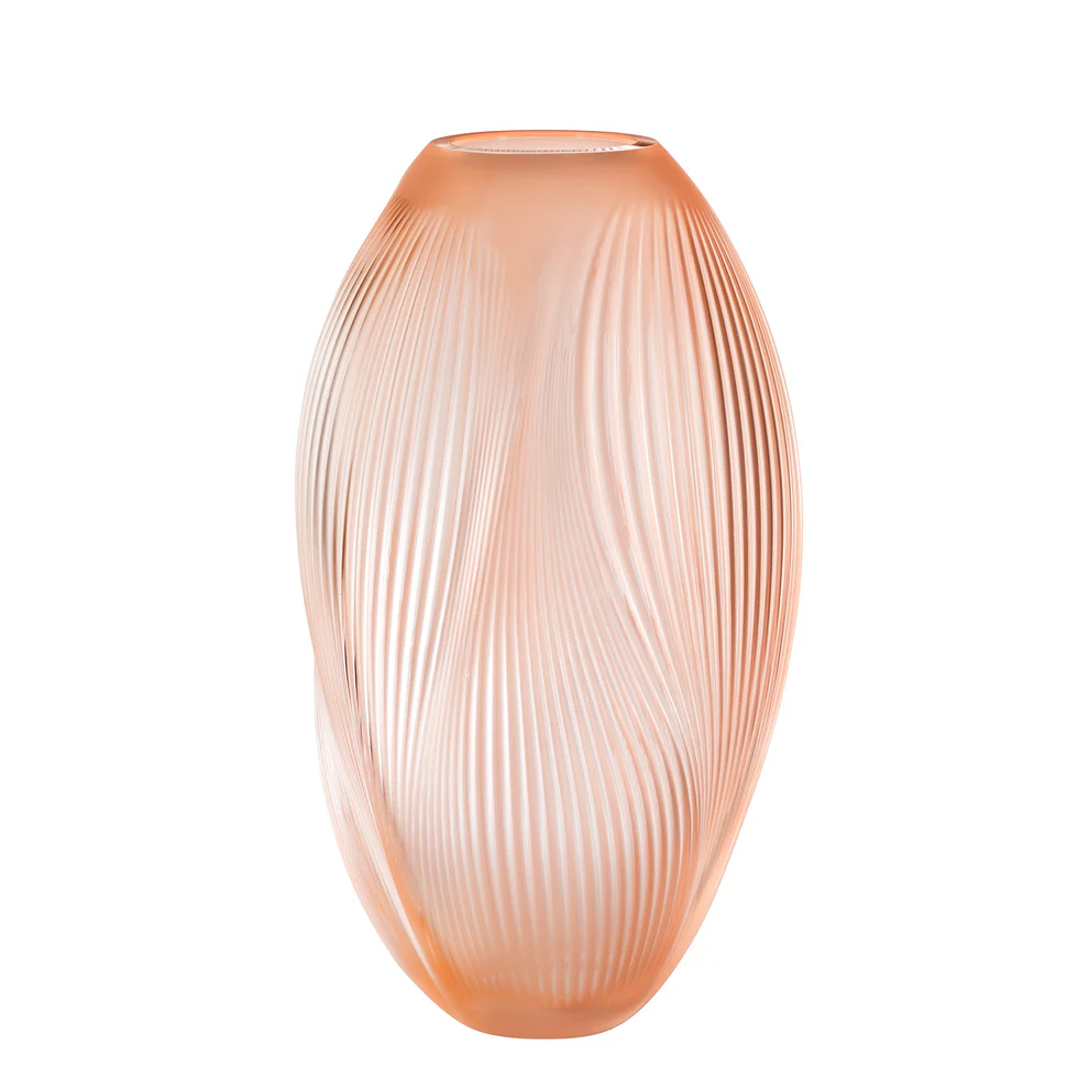 Lalique Alize Vase Klar mit Coral Patina XXL