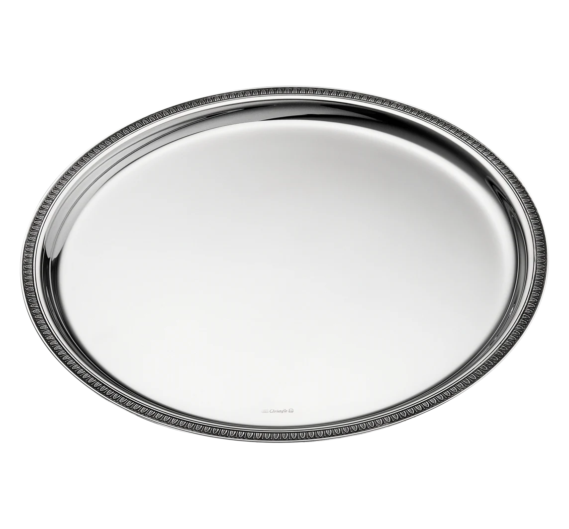 Christofle Malmaison Silver-Plated Tablett rund 30cm