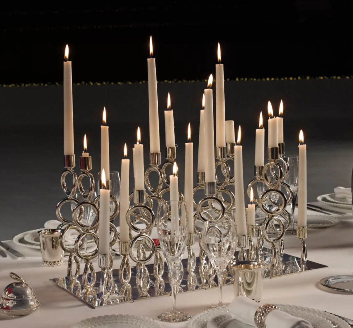 Christofle Vertigo Kerzenleuchter 4 Ringe versilbert