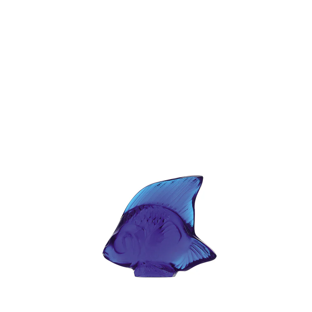 Lalique Fish Sculpture - Cap Ferrat Blue