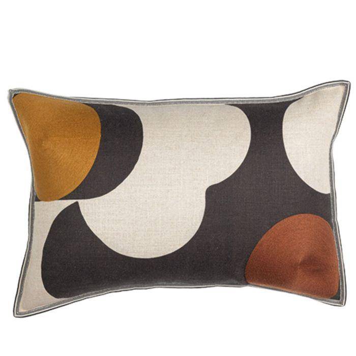 Casamance Ellipse Noir ocre cuivre 40x60cm