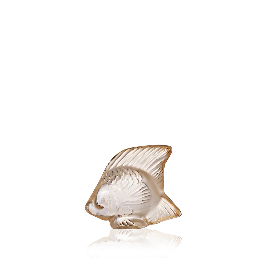Lalique Fish Sculpture - Gold Luster