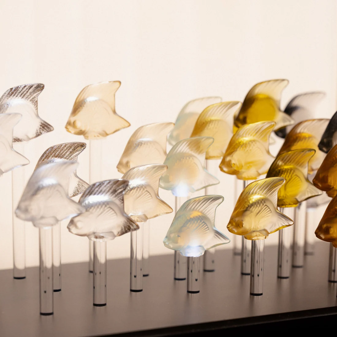 Lalique Fish Sculpture - Amber