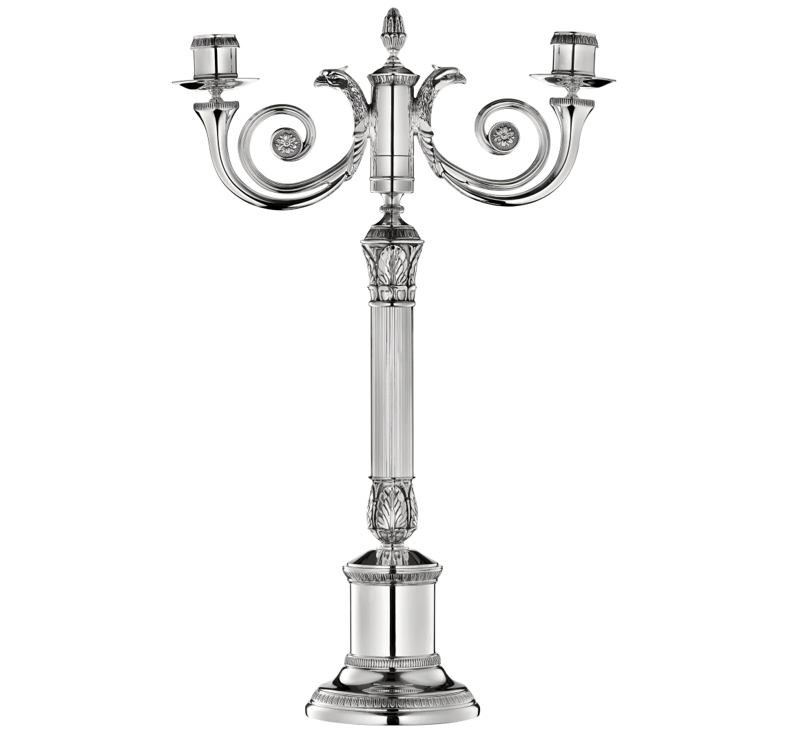 Christofle Malmaison Silver-Plated 2-er Kerzenleuchter