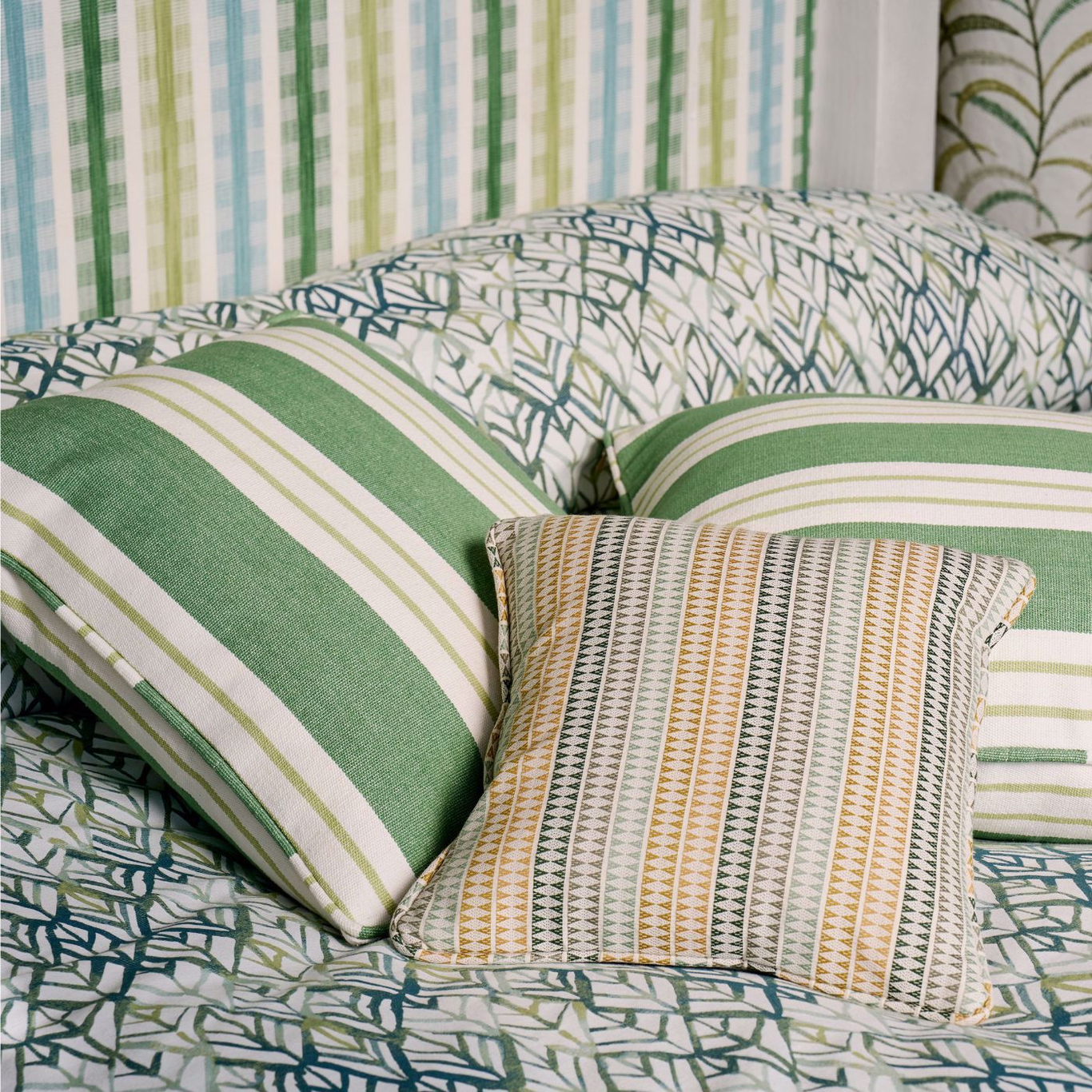 Clarke & Clarke Grove Stripe - Baumwollstoff mit Jacquardmuster