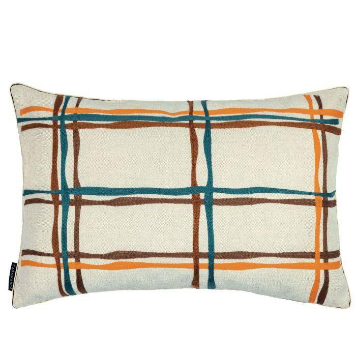 Casamance Oban Turquoise orange 40x60cm