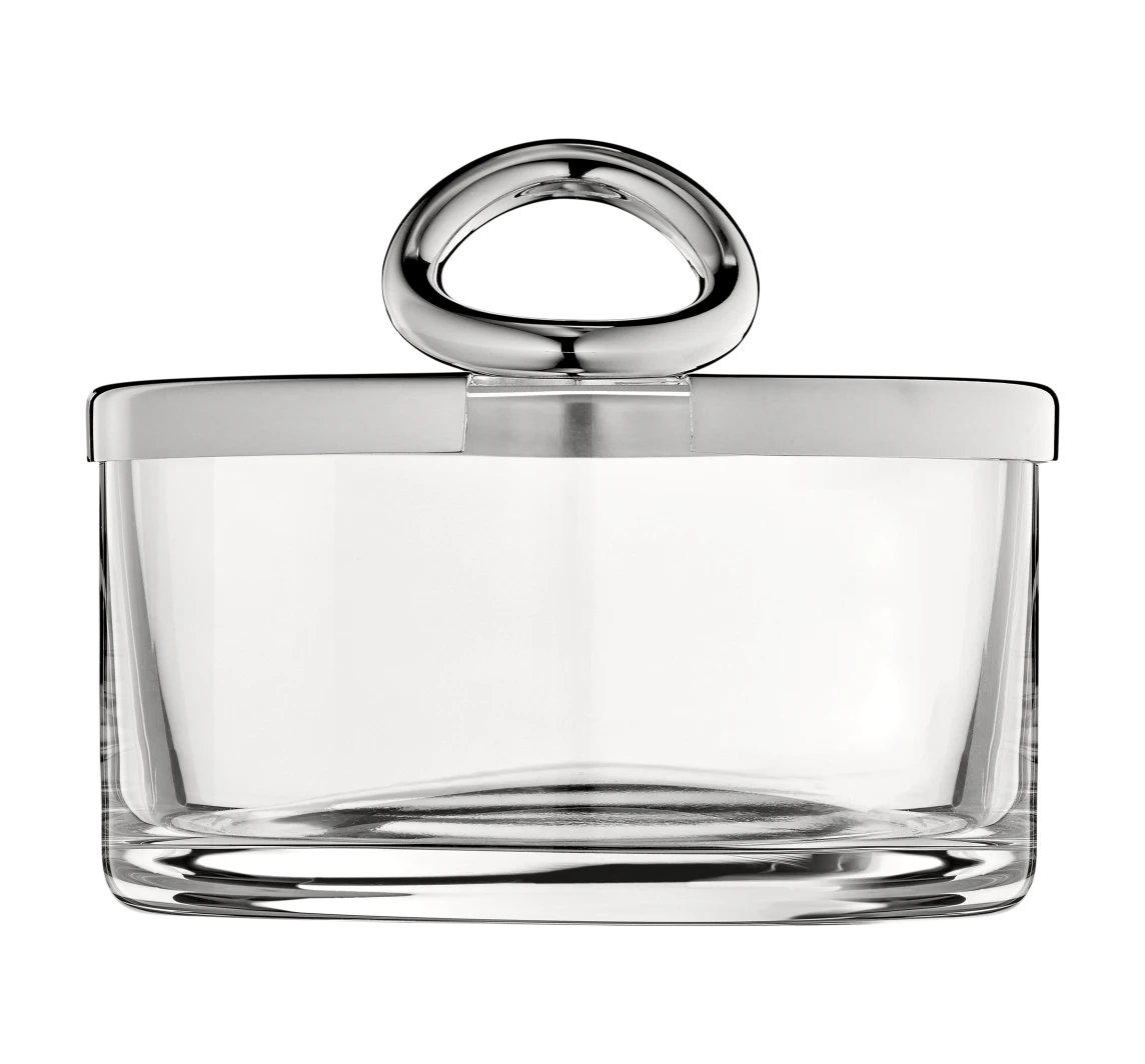Christofle Vertigo Marmeladen &  Parmesan Dose mit Deckel versilbert 