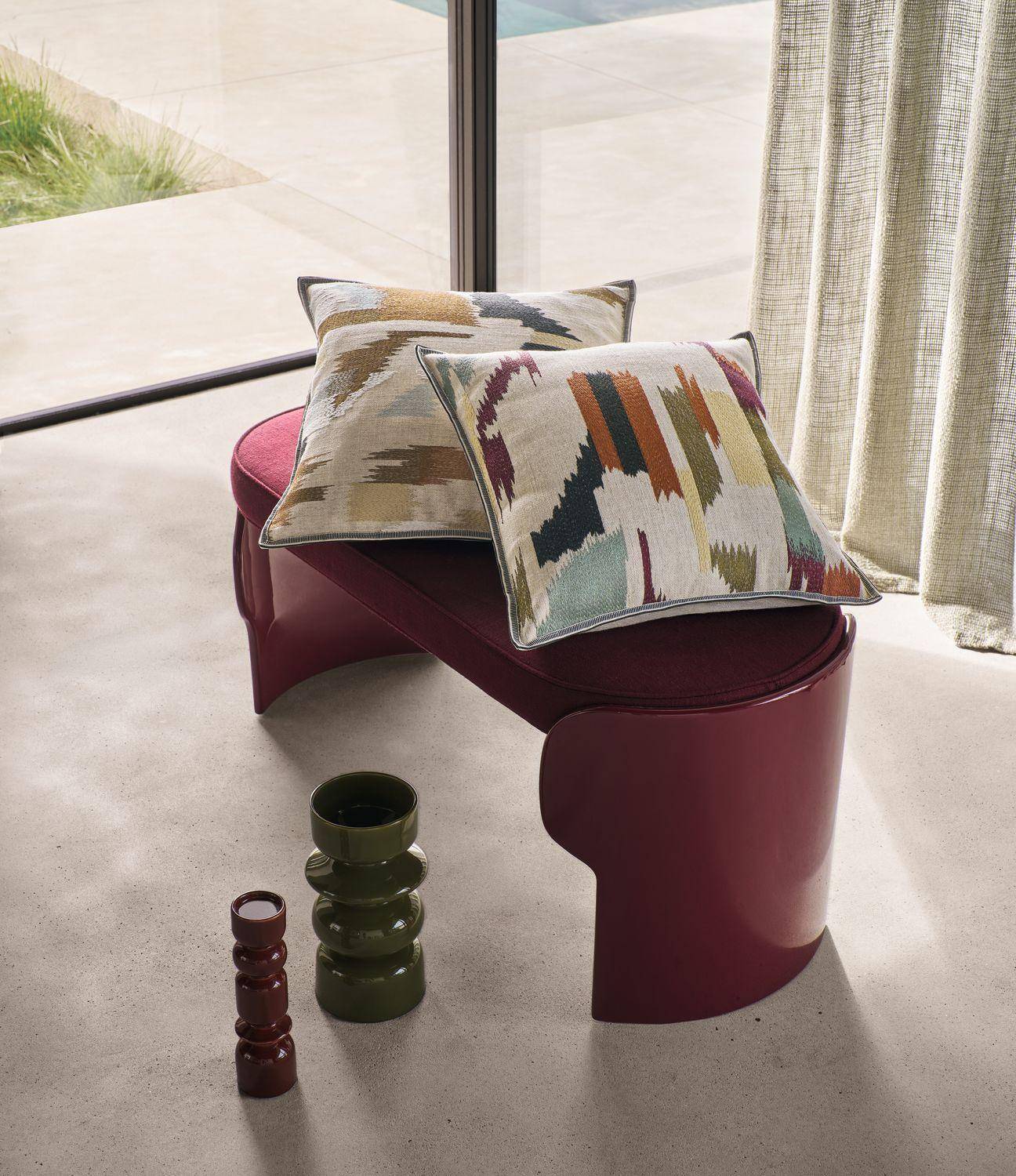 Casamance Benang Multico neutre 45x45 cm - Quadratischer Kissenbezug