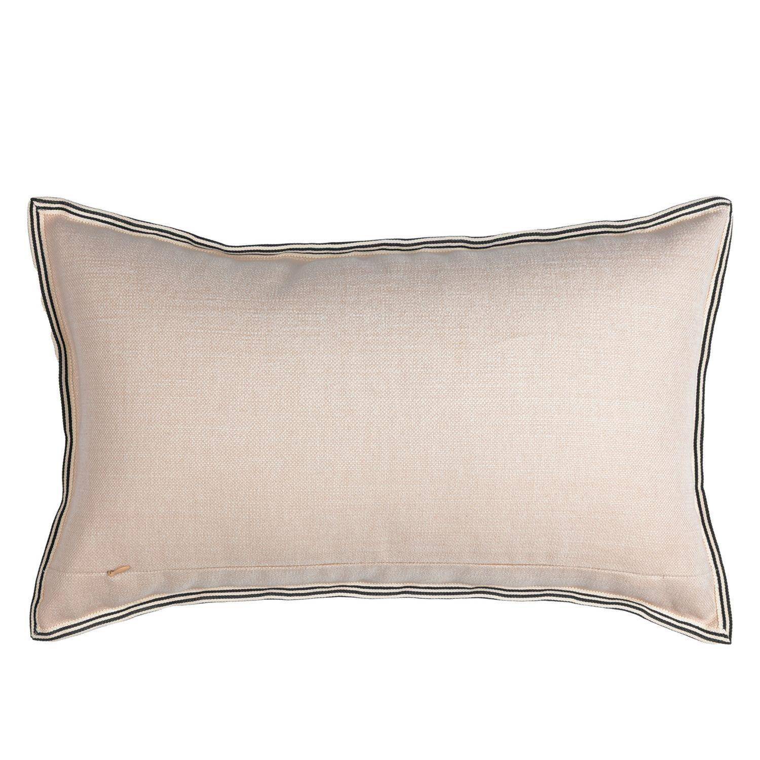 Casamance Killin Noir beige 40x60 cm - Gestreifter Kissenbezug