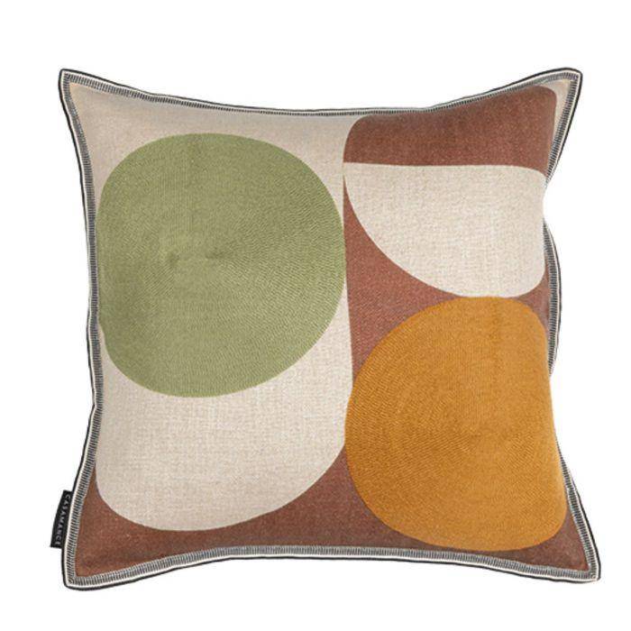 Casamance Ellipse Cuivre kaki ocre 45x45cm