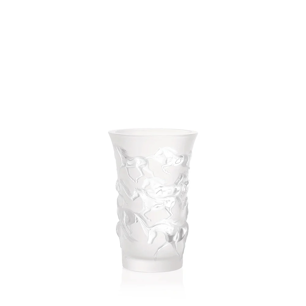 Lalique Mustang Vase Clear Crystal