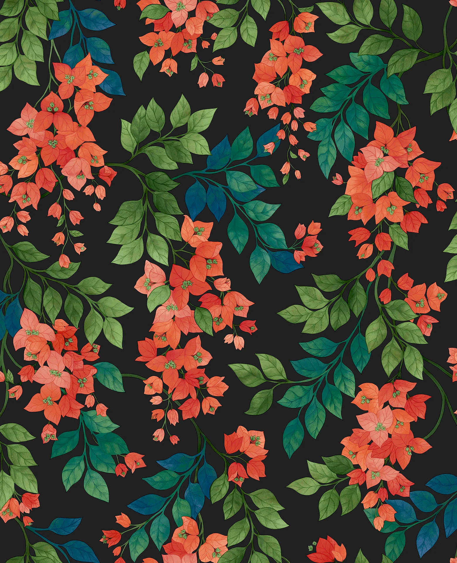 Marigold, Leaf Green & Emerald on Parchment