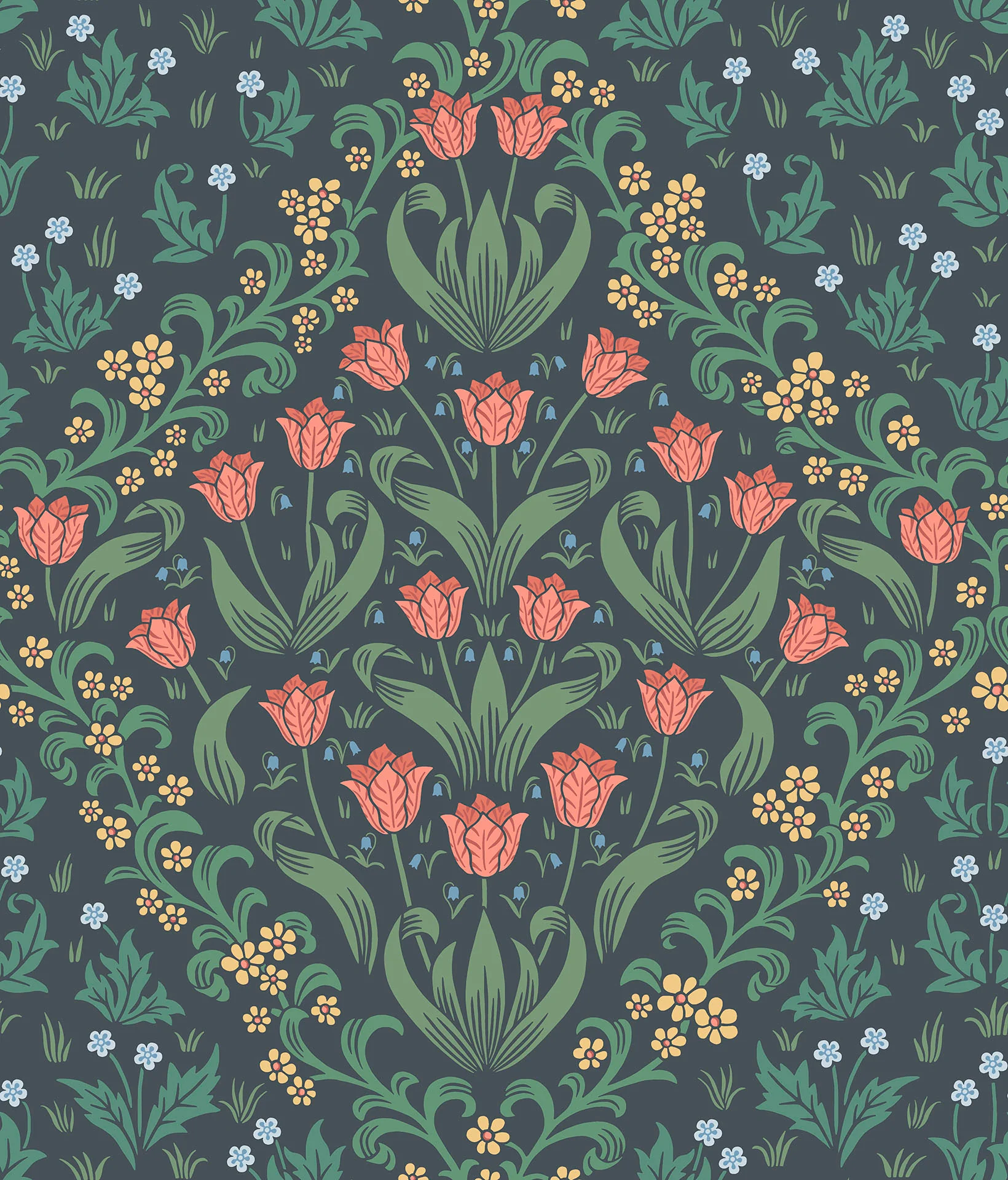 Rouge & Forest Green on Charcoal