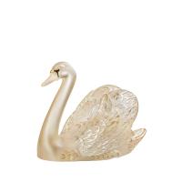 Skulptur Lalique Swan Head Up · Gold luster
