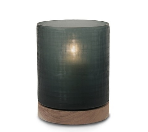 Guaxs Kerzenhalter Aran Lantern L Walnut/Dark Indigo 26x20cm - 5124DI · VillaKontor.com