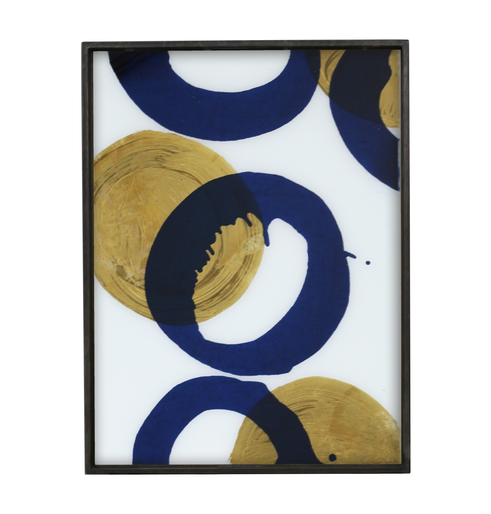 Notre Monde Tablett  Gold and Blue Halos · 61x46 cm