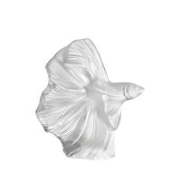Skulptur Lalique Fighting Fish Large · Clear
